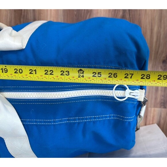 Vintage 80s Land’s End XL Blue Duffle Weekender Bag - Picture 8 of 11